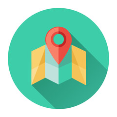 Map and Location Pointer Icon Vector Design