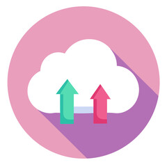Cloud Upload Vector Icon Graphic Data Transfer Illustration