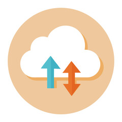 Cloud Data Upload Download Icon Vector Graphic Design