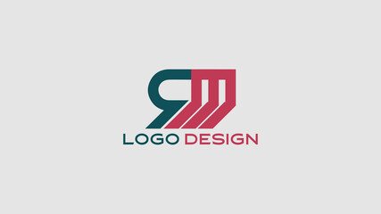 Stylish RM monogram logo in bold letters with dynamic layout, ideal for creative professionals, personal brands, and corporate branding