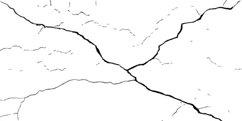 Cracked wall texture grunge background. Earthquake effect. Vector illustration-Old cracked texture set isolated. Dry land crack texture for overlay.
