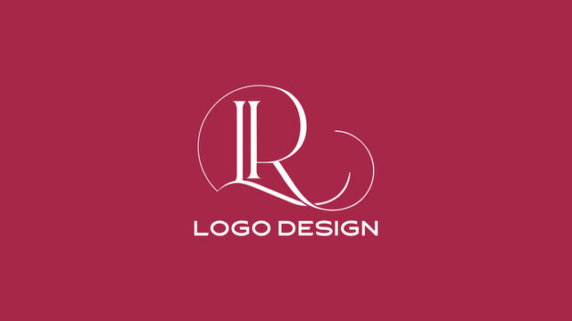 Elegant LR letter logo in stylish calligraphy design, perfect for luxury branding, monogram identity, and business logo templates