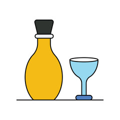 wine color line icon with white background vector stock illustration