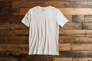 white t shirt on a wooden background