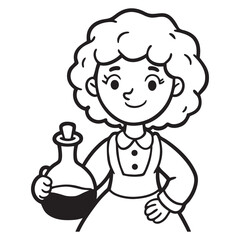 Fototapeta premium Cute mummy character holding a potion bottle with a friendly expression