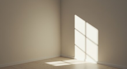 Fototapeta premium A corner room bathed in sunlight
