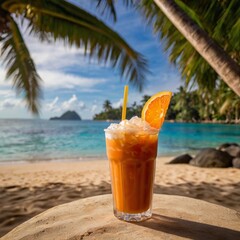 tropical cocktail on the beach