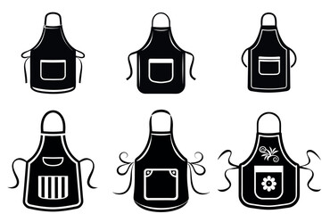 Apron Collection Depicting a Variety of Home Cooking Styles vector silhouettes generative AI