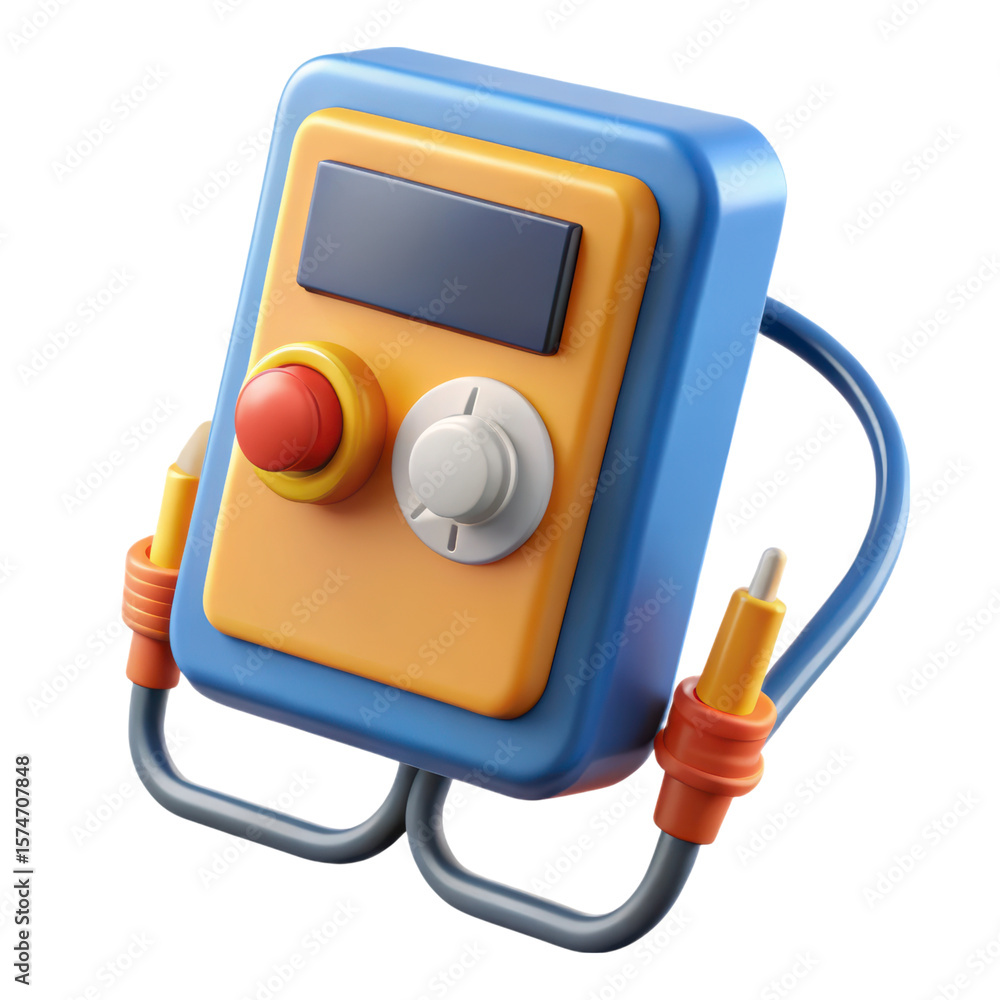 Aufkleber high quality 3d rendering icon industrial remote control unit for land transportation isolated on wh