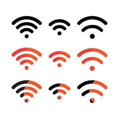 Wi-Fi icon – wireless internet signal symbol for network and communication