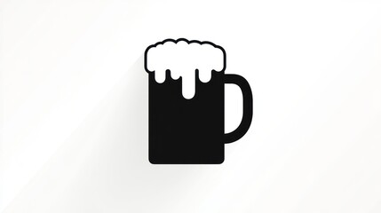 Frothy beer mug, white background, app icon