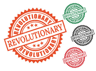 Bold Innovation Stamp Collection, Revolutionary Concept Vector Set  