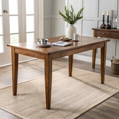Wooden Table Furniture Dining Room Interior Modern