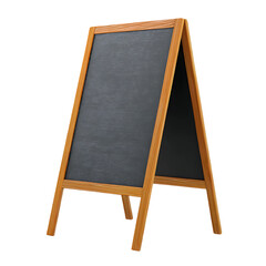 Wooden A-frame chalkboard display.