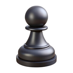 Dark metal pawn piece strategic board game element high quality 3d rendering icon land transportation isolated on white background