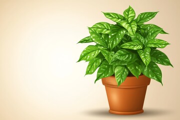 Fototapeta premium illustration potted plant indoor
