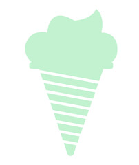 Ice cream clip art design on plain white transparent isolated background for sign, decal, card, shirt, hoodie, sweatshirt, apparel, tag, mug, icon, poster or badge