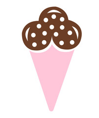 Ice cream clip art design on plain white transparent isolated background for sign, decal, card, shirt, hoodie, sweatshirt, apparel, tag, mug, icon, poster or badge