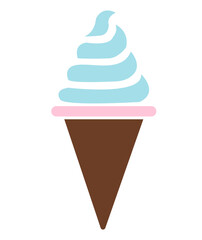 Ice cream clip art design on plain white transparent isolated background for sign, decal, card, shirt, hoodie, sweatshirt, apparel, tag, mug, icon, poster or badge