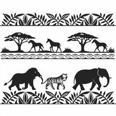 animel and noksha post vector black and white