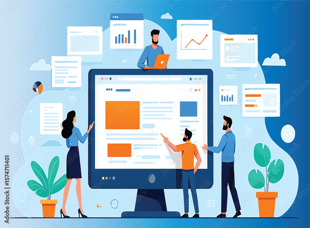 Poster team collaboration on website design and development