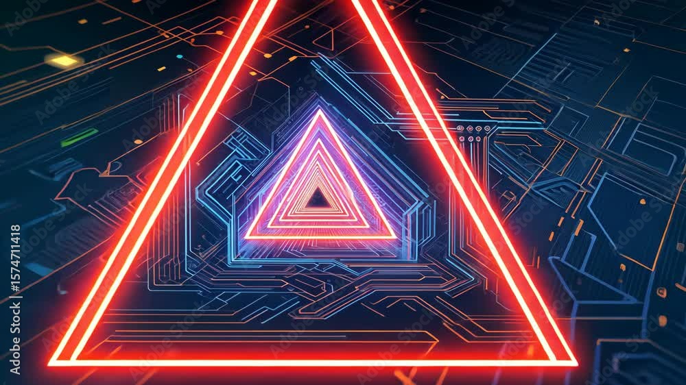 Poster futuristic raised arrow chart representing digital transformation, abstract technology background, i