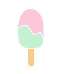 Popsicle clip art design on plain white transparent isolated background for sign, decal, card, shirt, hoodie, sweatshirt, apparel, tag, mug, icon, poster or badge
