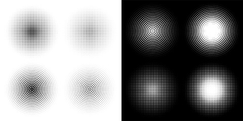 Halftone gradient. Dotted gradient, smooth dots spraying and halftones dot background seamless modern arts