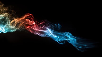 Obraz premium Abstract image of colorful smoke trails on a black background