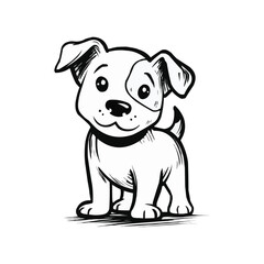 Fototapeta premium Simple Puppy Outline Graphic Element