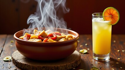 Amazonian Pirarucu Fish Stew & Cupuaçu Caipirinha, Brazilian Food and Drink Menu