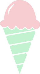 Ice cream clip art design on plain white transparent isolated background for sign, decal, card, shirt, hoodie, sweatshirt, apparel, tag, mug, icon, poster or badge