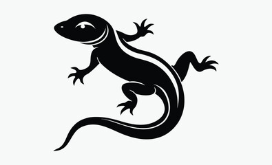 Salamander silhouette, salamander line art silhouette vector illustration 
