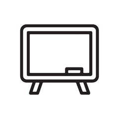 Outline Blackboard Vector Icon on White Background