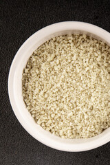 Food salt crystals sea food salt spices additive gourmet food background on the table rustic food top view copy space