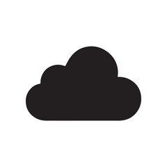 Cloud Computing Silhouette Icon for data storage, network, and technology.