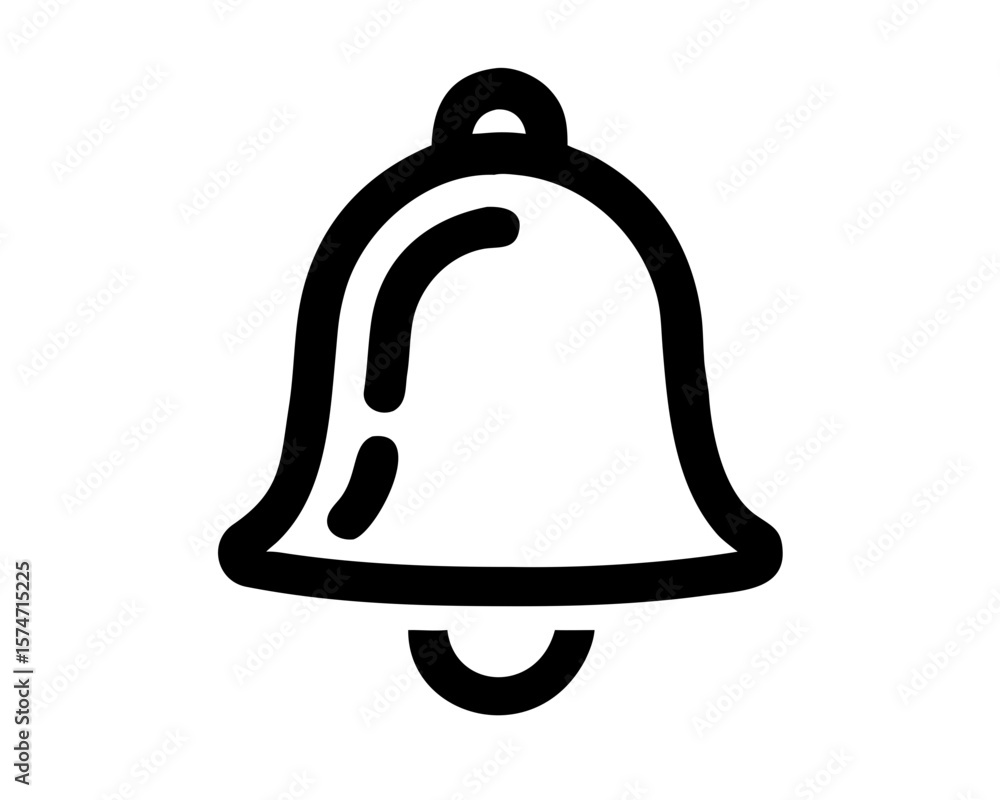 Poster simple bell notification silhouette design for user interface and digital applications