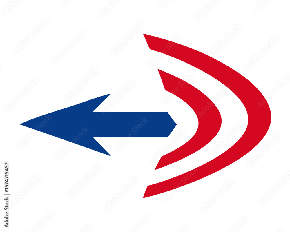 Aufkleber Abstract vector arrow and soundwave element design for modern user interface ux projects