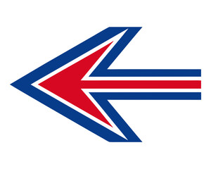 Modern arrow design in blue and red colors with transparent background for design