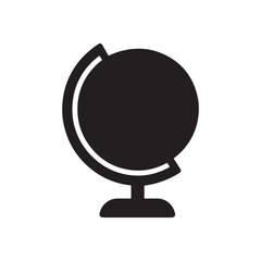 Globe Silhouette Vector Icon on White Background