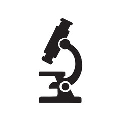 Microscope Silhouette Vector Icon on White Background