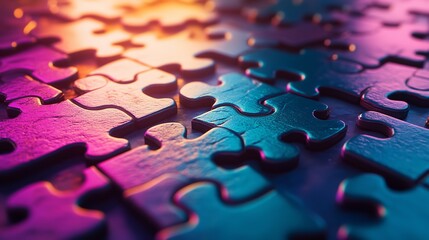 Vibrant puzzle pieces lie scattered, highlighting missing parts that invite curiosity and imagination