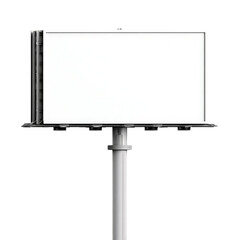 Empty billboard on a gray metal post.