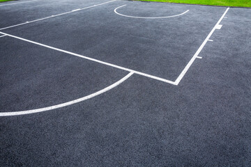 Black basketball rubber field ground for outdoor sport games, abstract sport background