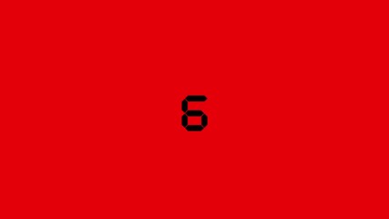 10 seconds countdown digital ten on red background for urgent timers, suitable for videos, presentations, websites, and apps.