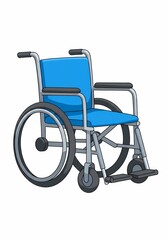 Blue Wheelchair Isolated on White for Mobility Assistance