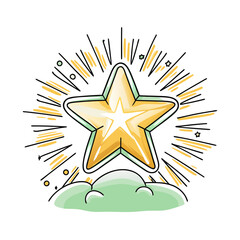 Shining Star with Radiating Light and Colorful Elements for Peace Day Celebrations, Inspirational Graphics, Awareness Campaigns, and Positive Vibes in Social Media  