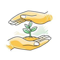 Caring Hands Nurturing a Young Plant for Peace Day Awareness, Environmental Blogs, Sustainability Websites, Gardening Articles, and Eco-Friendly Initiatives  