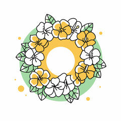 Flower Wreath Symbolizing Peace and Harmony for Peace Day Celebrations, Environmental Awareness, Greeting Cards, and Social Media Content  
