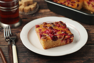A cranberry pie, freshly backed and ready to be served	